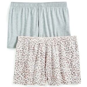 NWT Jenni 2-Pack Core Boxer Shorts - Grey / Leopard